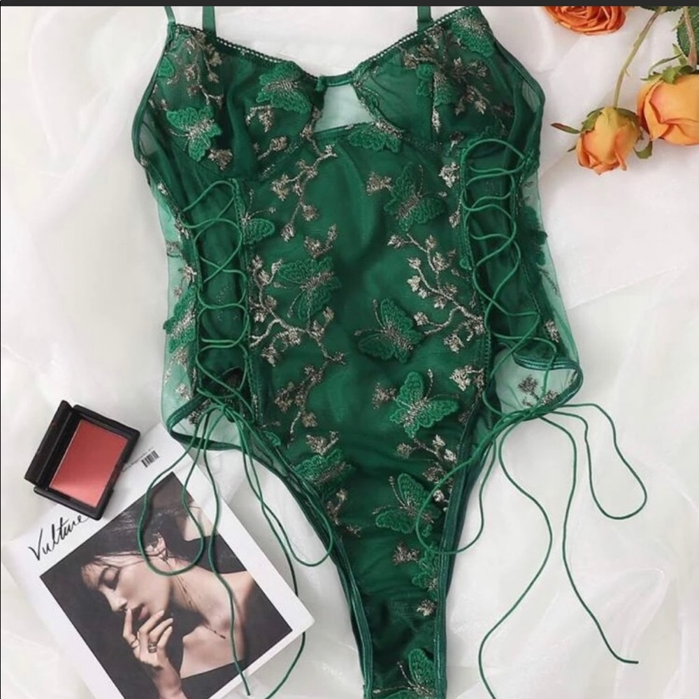 New Embroidered Mesh Bodysuit